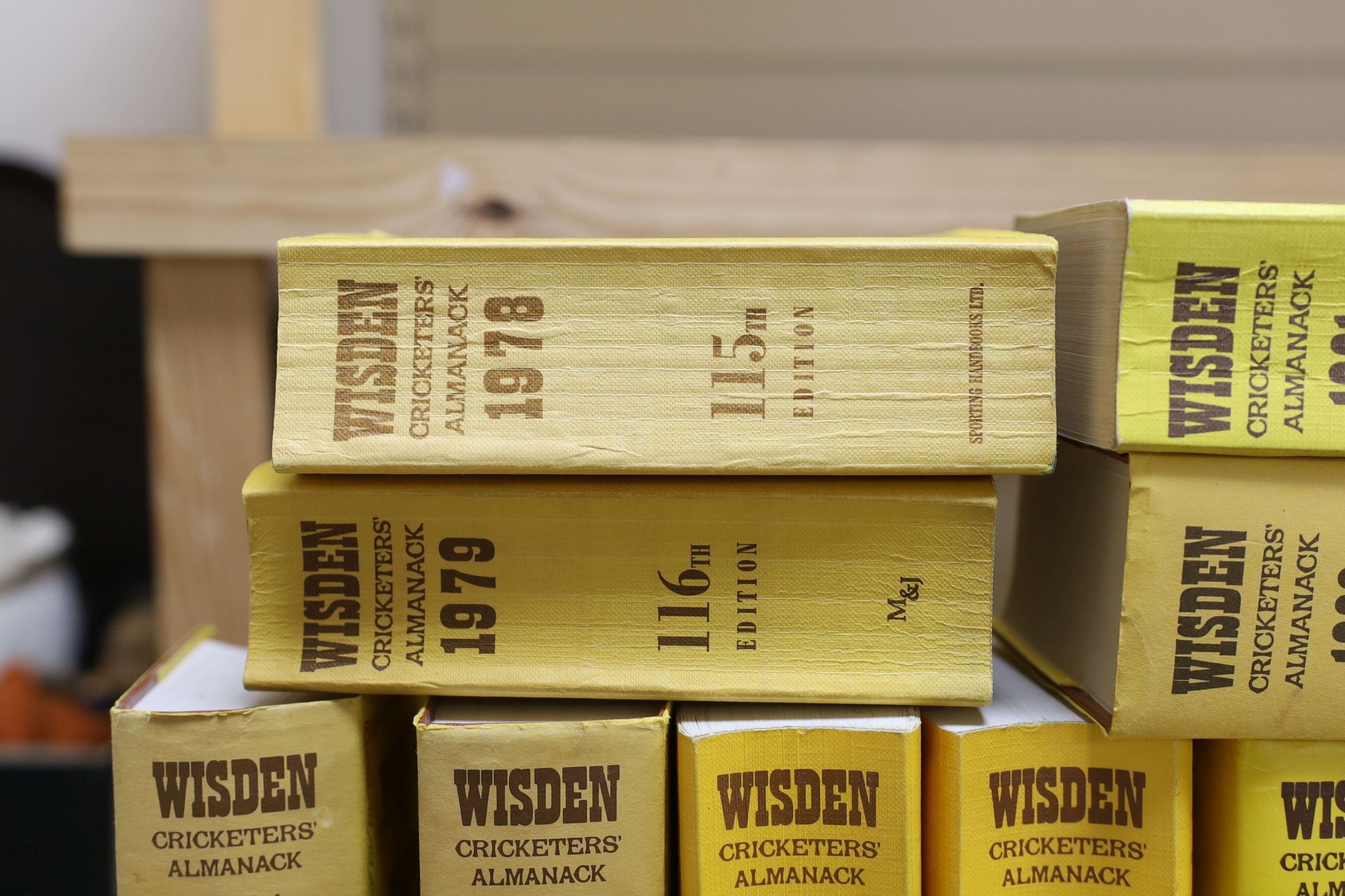 A run of cricket Wisden Almanacks, 1978-2020